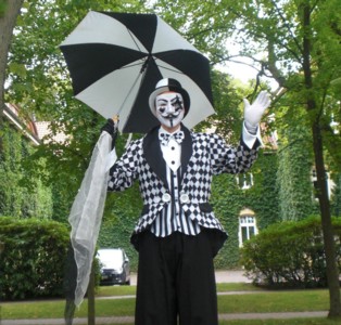Stelzenmann Harlekin schwarz wei